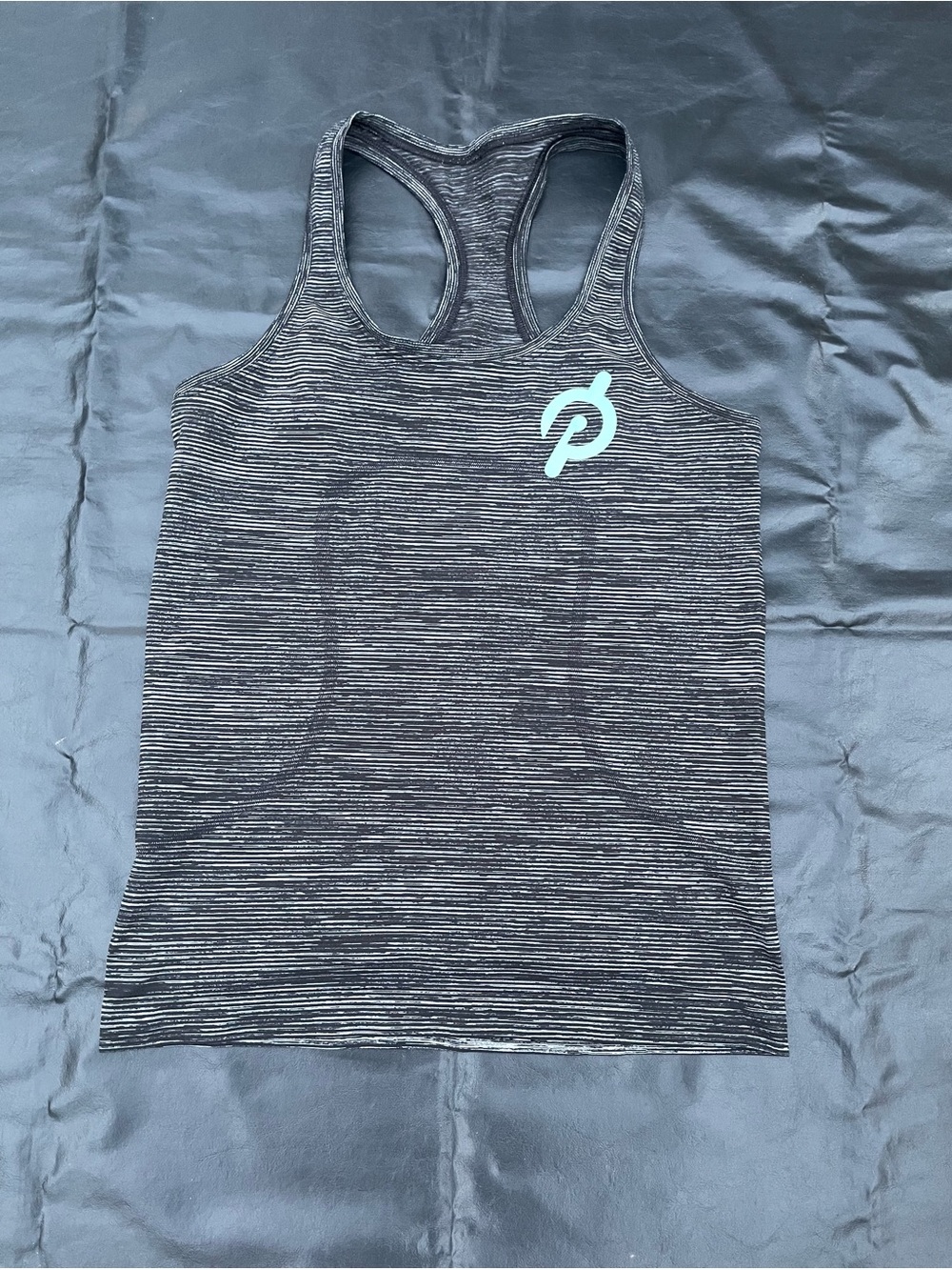 Lululemon Swiftly Tech Tank Top Womens 8 Gray Striped Racerback Peloton Workout